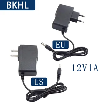 (10pcs)12V1A захранващ адаптер EU/US универсален щепсел AC100V-240V подходящ за лампи с LCD екран зарядно устройство за мониторинг на безопасността