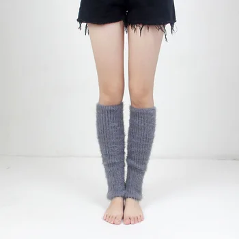 40cm крак нагреватели за зимни жени космати крака нагреватели Корея мода Legwarmers теле чорапи купчина купчина чорапи