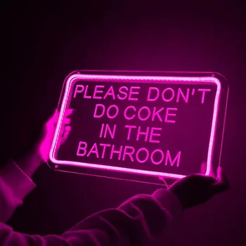 Моля, не правете кока-кола в банята Неонов знак за стенен декор Вътрешна спалня Led неонови знаци Коледно парти Сватбен подарък за рожден ден