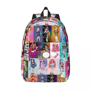 Rainbow High Backpack за момче момиче Детски ученик училище Bookbag Daypack Предучилищна първична чанта Спорт
