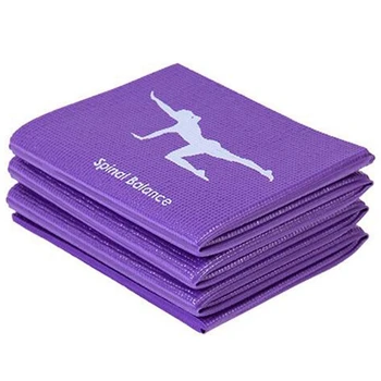 PVC сгъваема йога мат за упражнения удебелена неплъзгаща се сгъваема фитнес фитнес мат пилатес консумативи етаж игра мат, лилаво лилаво