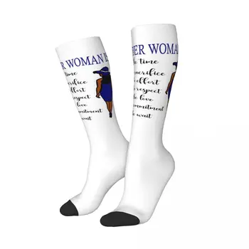 Zeta Phi Beta 1920 Жени Атлетични Чорапи Забавни 3D отпечатани гръцки писмо 1920 Открит спорт бедрото коляното високи чорапи