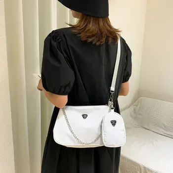 Жена Женска мода Причинно-следствена чанта Комплект Crossbody чанти Чанти за рамо 2в1 прашка чанта тенденция ръка чанта за пътуване