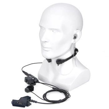 7.1mm Тактически телескопични слушалки с контролирано гърло Walkie Talkie с микрофон с пръст и U94 PTT адаптер за MOTOROLA