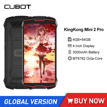 Cubot KingKong Mini 2 Pro водоустойчив здрав мини смартфони 4Inch Octa-Core 4GB + 64GB Dual SIM преносим малък 4G мобилен телефон