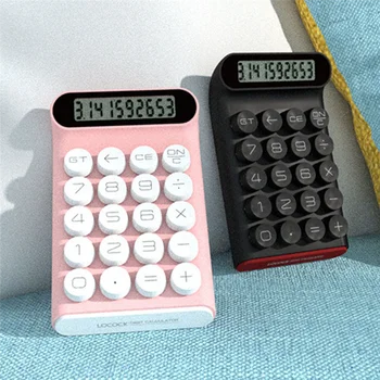 Ретро калкулатор Механична клавиатура Преносим компютър 10-цифрен LCD дисплей Финансов офис Моден калкулатор-син
