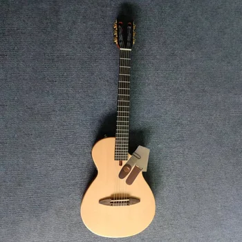 Solid Spruce Wood Top 39 инчов безшумен класическа китара тънък тялото cutaway дизайн електрически клас китара