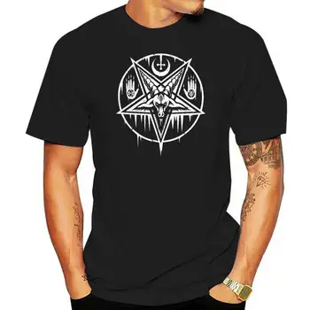 Darkside Baphomet Pentagram Окултна сатанинска мъжка тениска Black Rock Biker S-3XL Design Tops top tee