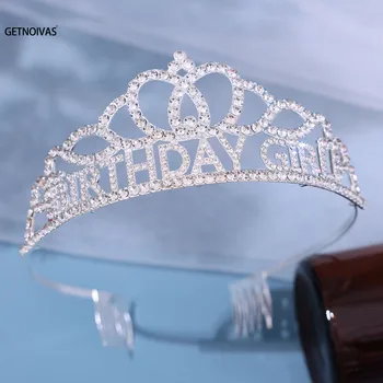 Изящна принцеса кристал тиара корона кристал лента за глава жени момичета любов рожден ден момиче парти аксесоари бижута подарък