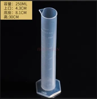 Стъклен мерителен цилиндър Химическо лабораторно оборудване 250ml прав градуиран измервателен цилиндър Количество пластмаса