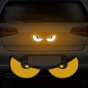 2pcs/Set Светлоотразителни стикери за кола - Подобрете видимостта и безопасността на автомобила си със стикери Devil Eye!