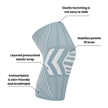 Превръзка за крака Висока еластична скоба за коляното за превъзходна подкрепа Комфортна дишаща компресионна втулка за абсорбиране на спортна пот