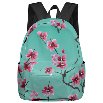 Cyan пролет черешов цвят голям капацитет bookbag пътуване раници ученическа чанта за тийнейджър жени лаптоп чанти раница