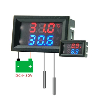 Цифров температурен сензорен модул DC4-30V DC единично напрежение двоен термометър NTC 10K 3950 сонда синьо зелено червено синьо червено зелено