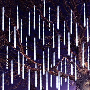 30/50см LED метеоритен дъжд фея низ гирлянд завеса светлини Коледа декор открит сватба улица градина празнична украса