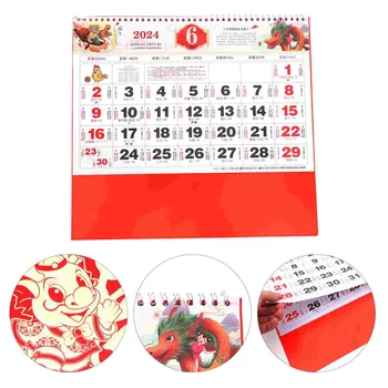 Висящ календар стена календар висулка китайски календар домакинство сълзотворен висящ декор дракон година календар декоративни