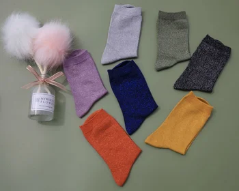 Златна и сребърна корейска версия на сребърен лук купчини тънки ярки копринени чорапи дамски сладки и дишащи безшевни чорапи