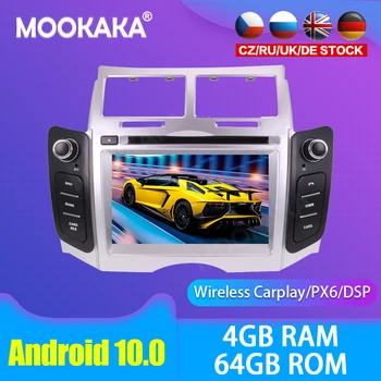 Android 10.0 Автомобилен мултимедиен DVD плейър GPS радио за Toyota Yaris 2005-2011 GPS навигация стерео DSP аудио PX6