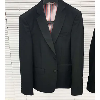 TB THOM Blazer Black Smart Causal Autunm Winter Man Jacket Classic Suit Slim Fit Single Orded Wool Winter TB Coat