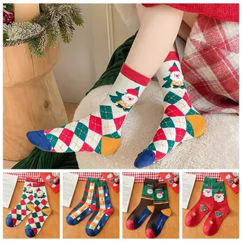 Смешни коледни чорапи Удебелени чорапи на Дядо Коледа Зимни топли чорапи за сън у дома Студентски удобни чорапи Подаръци за двойки