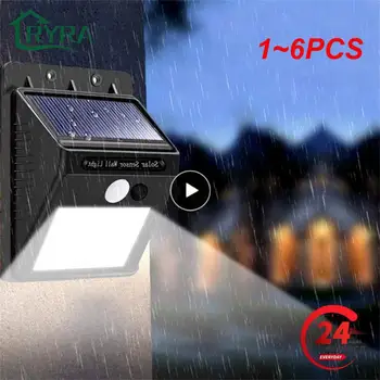  1 ~ 6PCS слънчева LED светлина външна лампа PIR сензор за движение LED стенни светлини Sconce водоустойчива слънчева за градинска улична лампа на открито