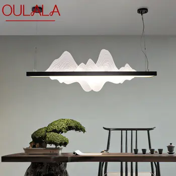 OULALA Китайски висящи лампи за таван LED 3 цвята Модерна чайна Creative Hill пейзаж полилей за дома трапезария