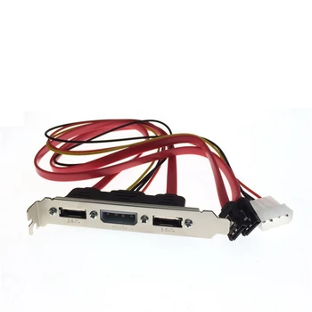 PC DIY SATA към ESATA и 4Pin IDE Molex Power PCI скоба слот кабел пълна височина профил за външен твърд диск