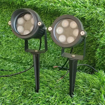LED градинско осветление Външна водаprof 6W 12W лампа за косене на трева AC220V Пейзаж Spike крушка IP65 Градинска пътека Прожектори Ъгъл 30 0.5M тел