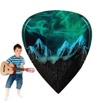 смола китара мотика смола китара мотика със северно сияние изображение китара свири аксесоари Plectrum с огледален ефект за парти