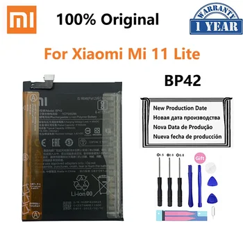100% оригинална BP42 4250mAh телефонна батерия за Xiaomi Mi 11 Lite Mi11 11Lite батерии за подмяна на мобилни телефони Bateria