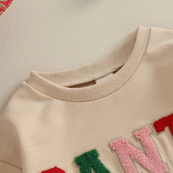 Новородено бебе момиче момче Коледа облекло суитчър извънгабаритни балон гащеризон пуловер дрехи