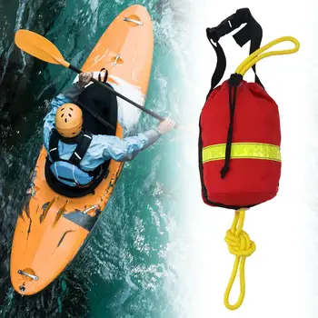 Хвърли чанта за водно спасяване с въже Жълт Throwline Преносим спасителен хвърляне чанта за кану Риболов на лед Плуване Гребане Каякинг