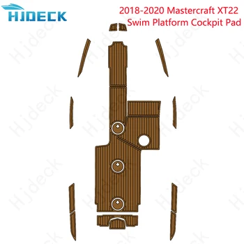 2018-2020 Mastercraft XT22 Платформа за плуване Мат лодка EVA пяна тиково дърво палуба подова подложка кафява