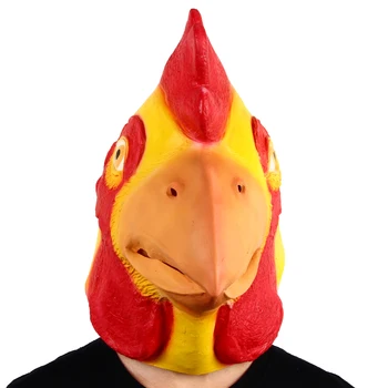 Пиле животински маска Делукс новост петел маски Хелоуин фантазия рокля парти латекс животински петел маска