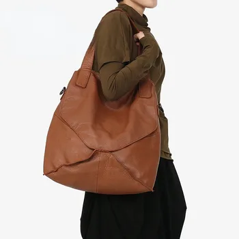 2024 Есен Нови чанти с голям капацитет Мода Мека естествена кожа Crossbody чанта Commuter Travel Casual Bolsos Mujer Жена