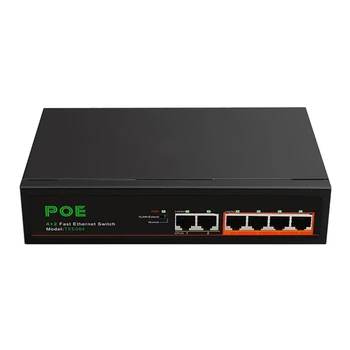 6 порта POE превключвател 4-Poe+2 UP-Link 100Mbps Бърза Ethernet мрежа Адаптер за домашна мрежа Серия адаптери за захранване