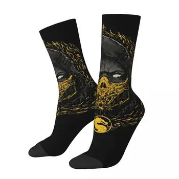 Смешен луд чорап за мъже Лице Хип-хоп Реколта Mortal Kombat MK Midway игра Щастлив качествен модел отпечатани момчета екипаж чорап случайни