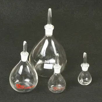 Капацитет 5/10/25/50/100/250/500/1000ml Стъклена бутилка със специфично тегло Пикнометър клас А Научна лаборатория Медицински