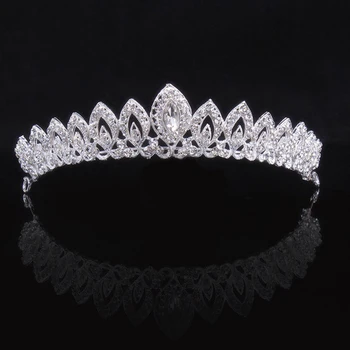 Модни жени диадема кристал булка корона ленти за глава принцеса кралица диадеми и корони булчински сватба коса бижута главата аксесоари