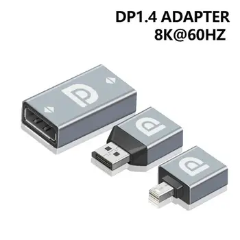 DP 1.4 HDMI-съвместим адаптер Mini Display порт конвертор женски към мъжки 8K 60Hz за лаптоп компютър монитор проектор