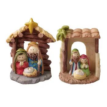 Светото семейство фигурка католик Йосиф Исус Мария майка скулптура Рождество Христово сцена смола за маса Начало хол вътрешен орнамент