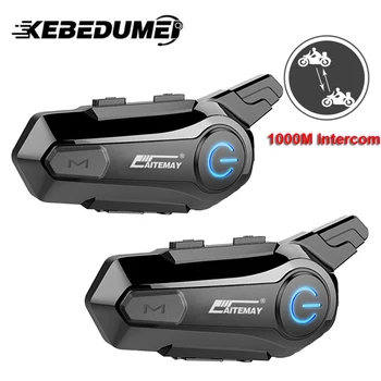 1/2Pcs Bluetooth домофонна мотоциклетна каска Bluetooth слушалки за 2 Rider intercomunicador Moto Interphone слушалки безжични