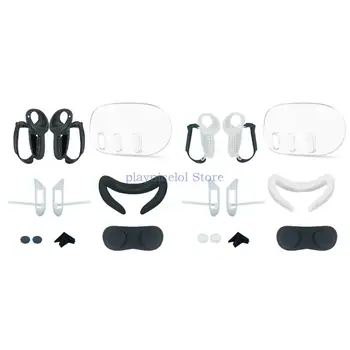 10Piece силиконов контролер Cover Set за VR слушалки Grip Protect с капак за лице и капачка за щит на обектива E8BA