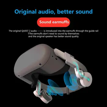 Каишка слушалки за Quest 2 Намаляване на шума Hige Качество на звука Регулируем дизайн Слушалки за глава Каишка за уши Abs White