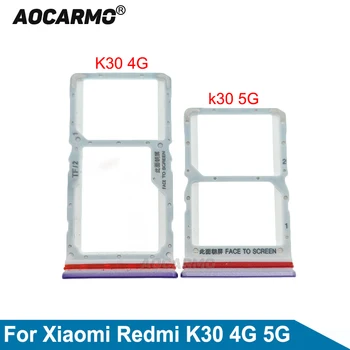 Aocarmo SIM карта тава притежателя за Xiaomi Redmi K30 4G 5G версия ремонт подмяна част