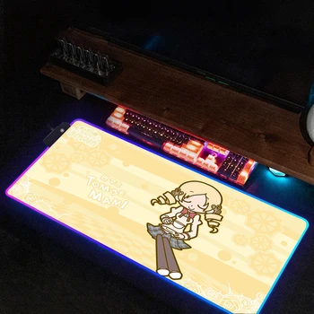 Офис аксесоари за бюро Puella Magi Madoka Magica Deskmat Mousepad Gamer Extended Pad Back Light Gaming Room Decoration Mat