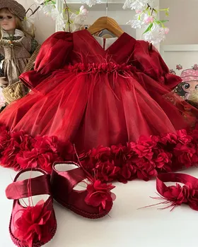 Персонализирана есен зима турски бала принцеса рокля пролет кадифе реколта испански Лолита Помпон топка Коледа раждане