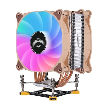 CPU Бързо въздушно охлаждане на компютърен процесор 120mm вентилатор 4 топлинна тръба, подходяща за инсталиране LGA775 115x 1200 1700 1356 1366