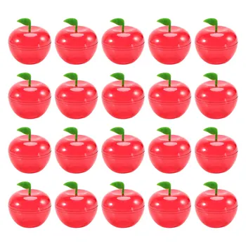 20PCS Сватбено парти Предпочитание Apple контейнер играчка напълнена пластмасова ябълка форма бонбони кутия рожден ден/сватбена украса
