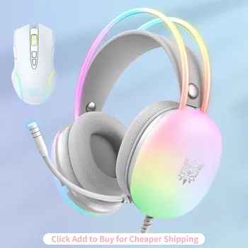 ONIKUMA Gaming Headset Esports Package Нови FULL RGB Light Design слушалки с микрофонни слушалки за PC Gamer